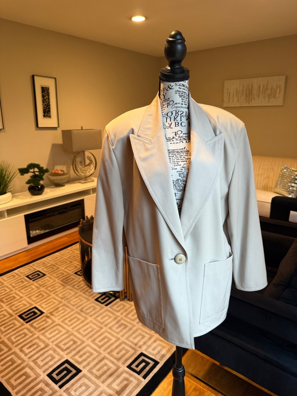 Christian Dior Women's Cream Single-Button Blazer Jacket